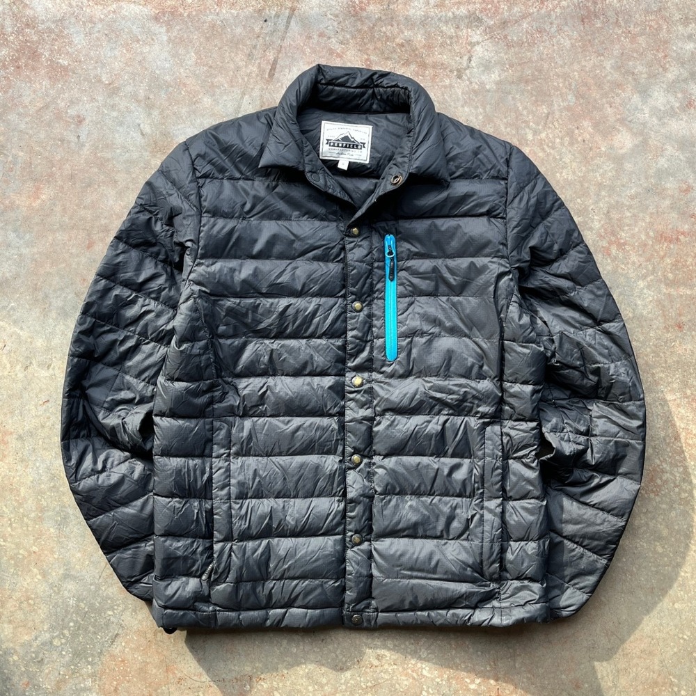 Penfield Down Puffer Jacket Black Snap Button Quilted Lightweight Men's S